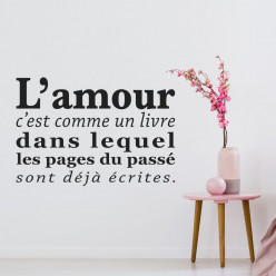 Stickers citation l'amour c'est comme un livre ...