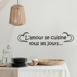 Stickers citation l'amour se cuisine tous les jours...