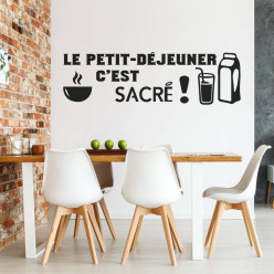 Stickers citation le petit-déjeuner c'est sacré !