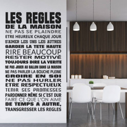 Stickers citation Les Regles De La Maison