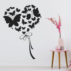 Stickers coeurs papillons