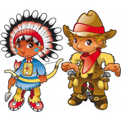 Stickers cowboy et indien