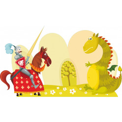 Stickers dragon et chevalier