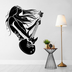 Stickers femme guitariste