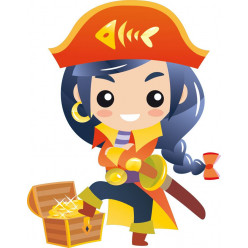 Stickers fille pirate