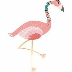 Stickers flamant rose indien