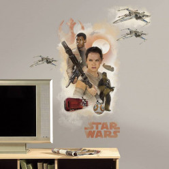 Stickers géant Star Wars Rey & Finn