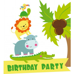 Stickers jungle anniversaire