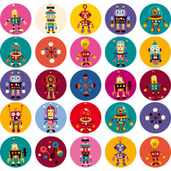 Stickers kit 25 robots