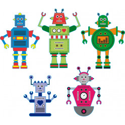 Stickers kit 5 robots