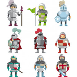 Stickers kit 9 chevaliers