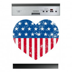 Stickers lave vaisselle coeur usa