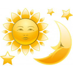 Stickers lune et soleil