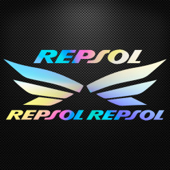 Stickers moto holographique - Ailes Honda REPSOL