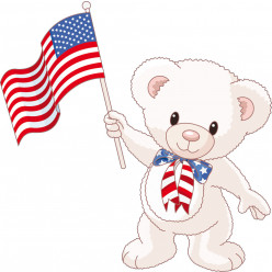 Stickers ourson drapeau USA