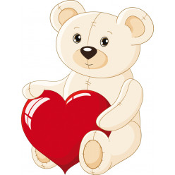 Stickers ourson gros coeur