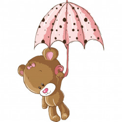 Stickers ourson parapluie