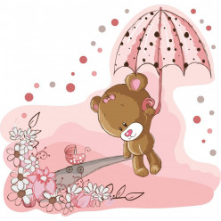 Stickers ourson parapluie