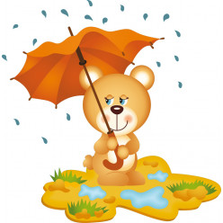 Stickers ourson parapluie