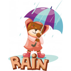 Stickers ourson pluie