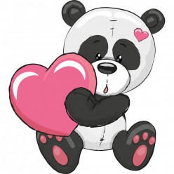 Stickers panda coeur