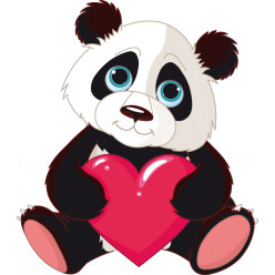 Stickers panda coeur