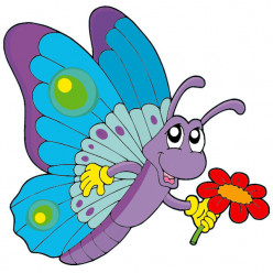 Stickers Papillon Fleur