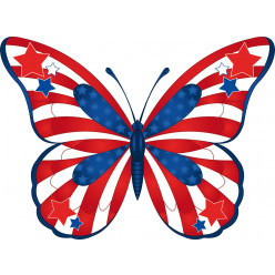 Stickers papillon usa