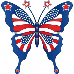 Stickers papillon usa