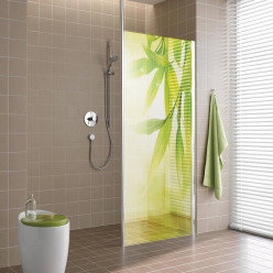 Stickers Paroi de douche semi translucide feuilles 2