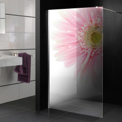 Stickers Paroi de douche semi translucide fleur