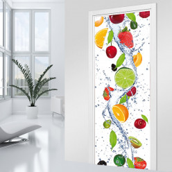 Stickers Porte - Cascade de fruit