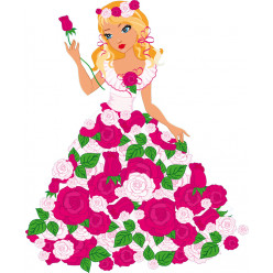 Stickers princesse fleur