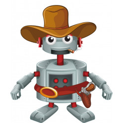 Stickers robot cowboy