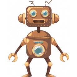 Stickers robot cuivre