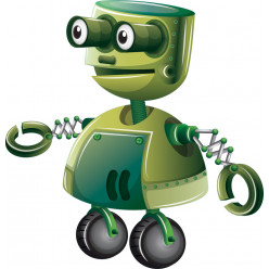 Stickers robot vert