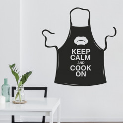 Stickers tablier de cuisine keep calm and cook on
