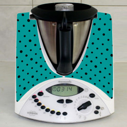 Stickers Thermomix TM 31 Turquoise a pois 