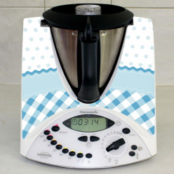 Stickers Thermomix TM 31 Vichy bleu