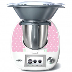 Stickers Thermomix TM 5 Rose a pois 