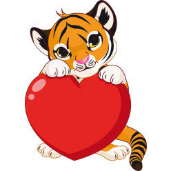 Stickers tigre coeur