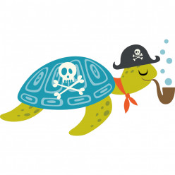 Stickers tortue marine pirate