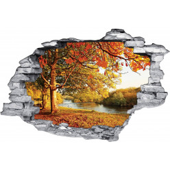 Stickers Trompe l'oeil 3D Automne