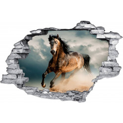 Stickers Trompe l'oeil 3D Cheval 2