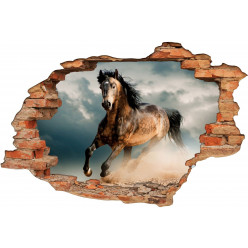 Stickers Trompe l'oeil 3D Cheval 2