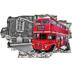  Stickers Trompe l'oeil 3D - Londres bus