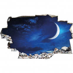 Stickers Trompe l'oeil 3D - Lune