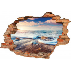 Stickers Trompe l'oeil 3D Plage et Galets