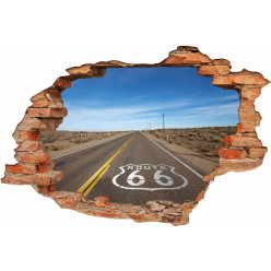 Stickers Trompe l'oeil 3D Route 66