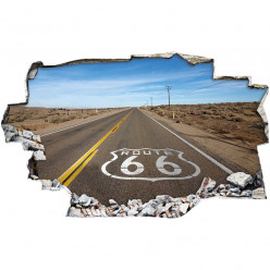 Stickers Trompe l'oeil 3D - Route 66